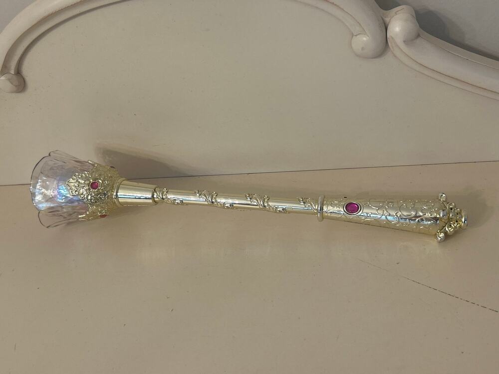 Disney Parks Belle Beauty and the Beast Light Up Rose Gold Wand Scepter Toy